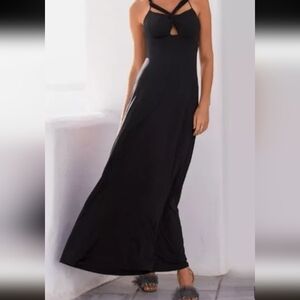 Boston Proper Elegant Black Maxi Dress_Small